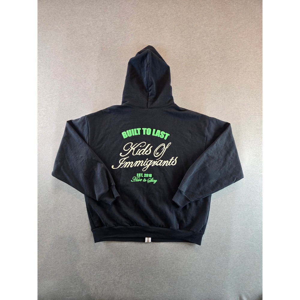 Kids Of Immigrants Zip Up Hoodie Mens Size XL Black Built To Last Streetwear